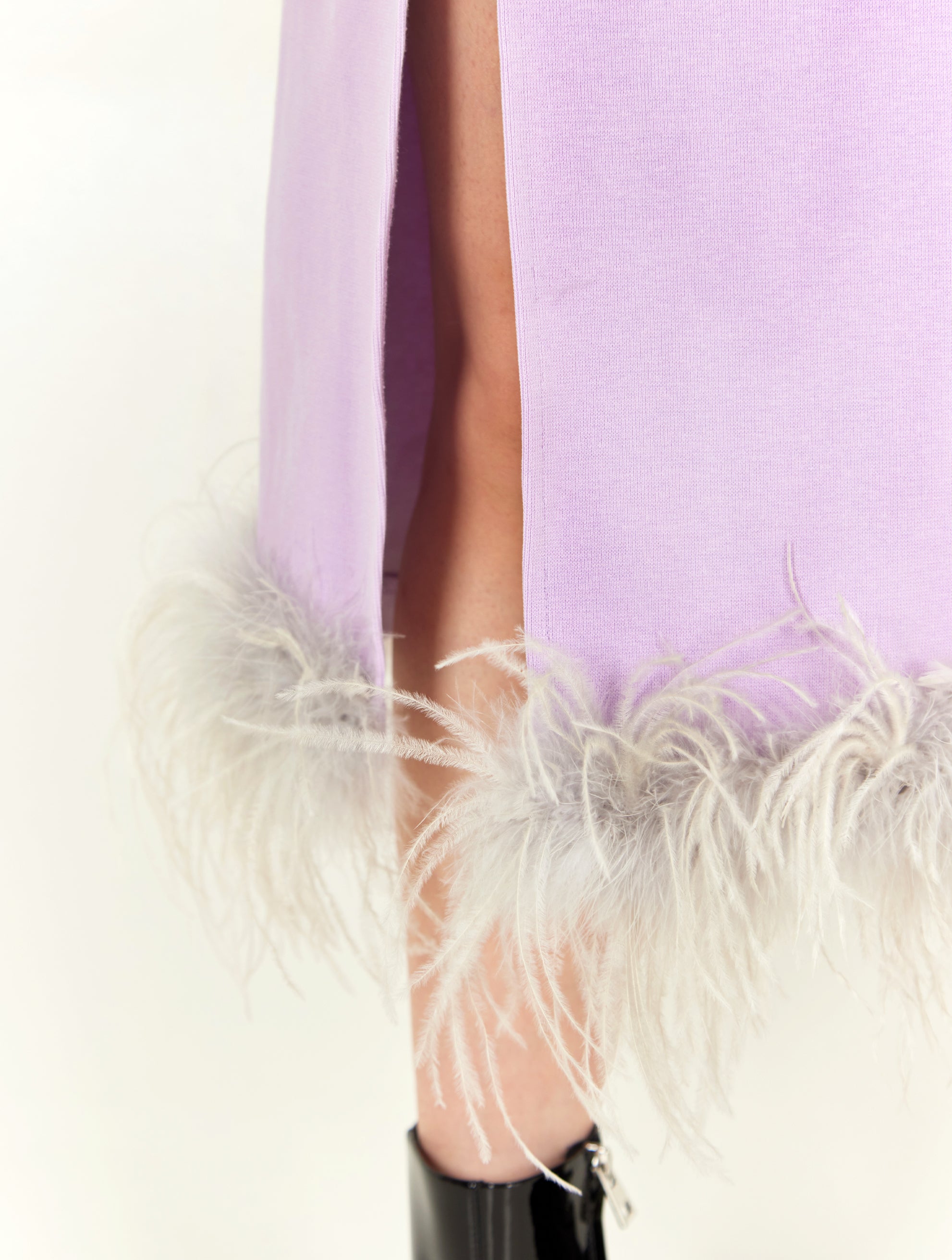 Find The Spotlight Feather Skirt In Lavender • Impressions Online