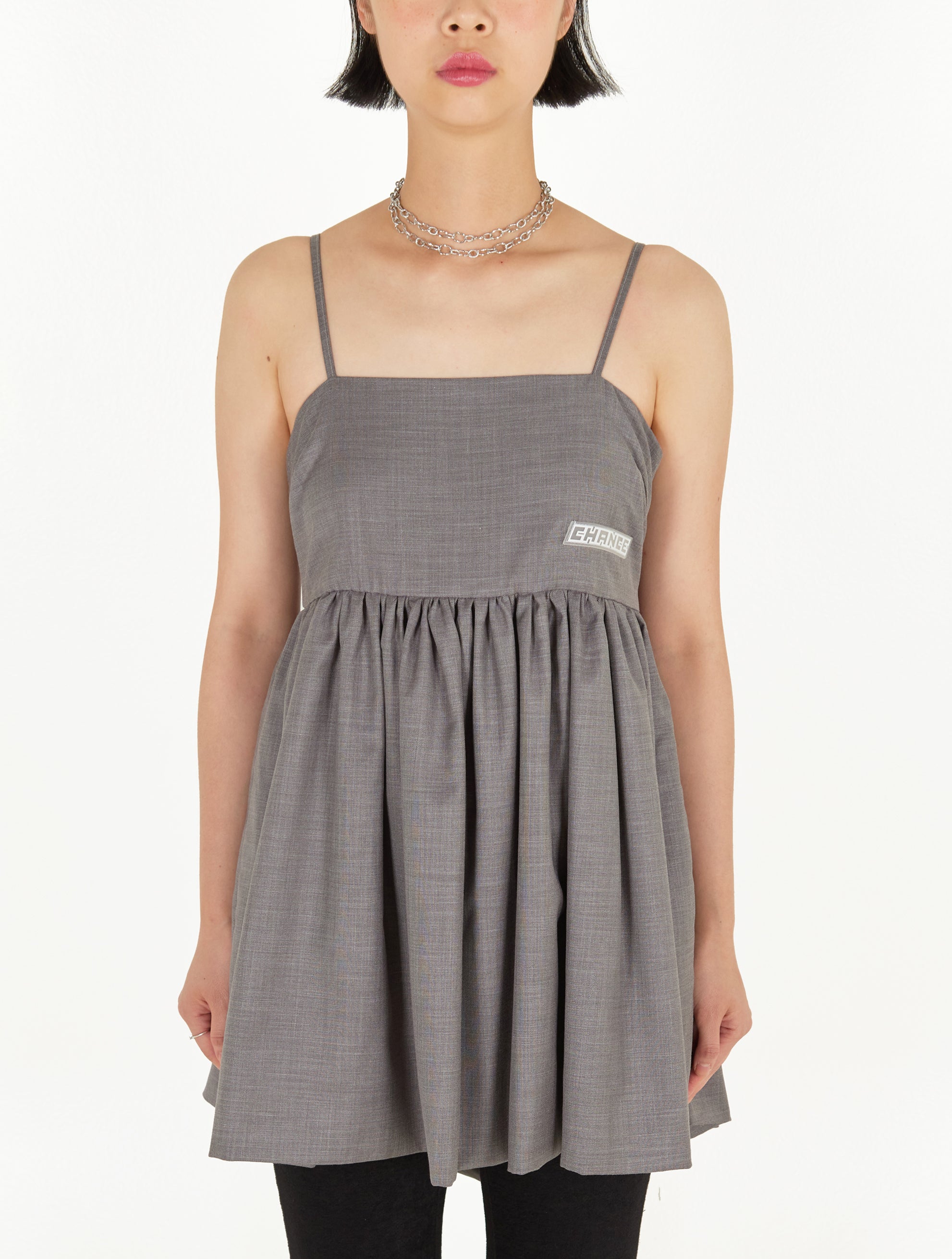 Grey Ribbon back Cami Dress – CHANCE