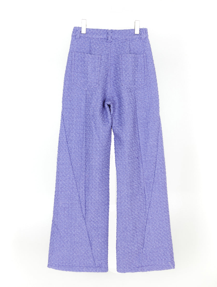 Purple Shimmer Tweed Wide Leg Trousers
