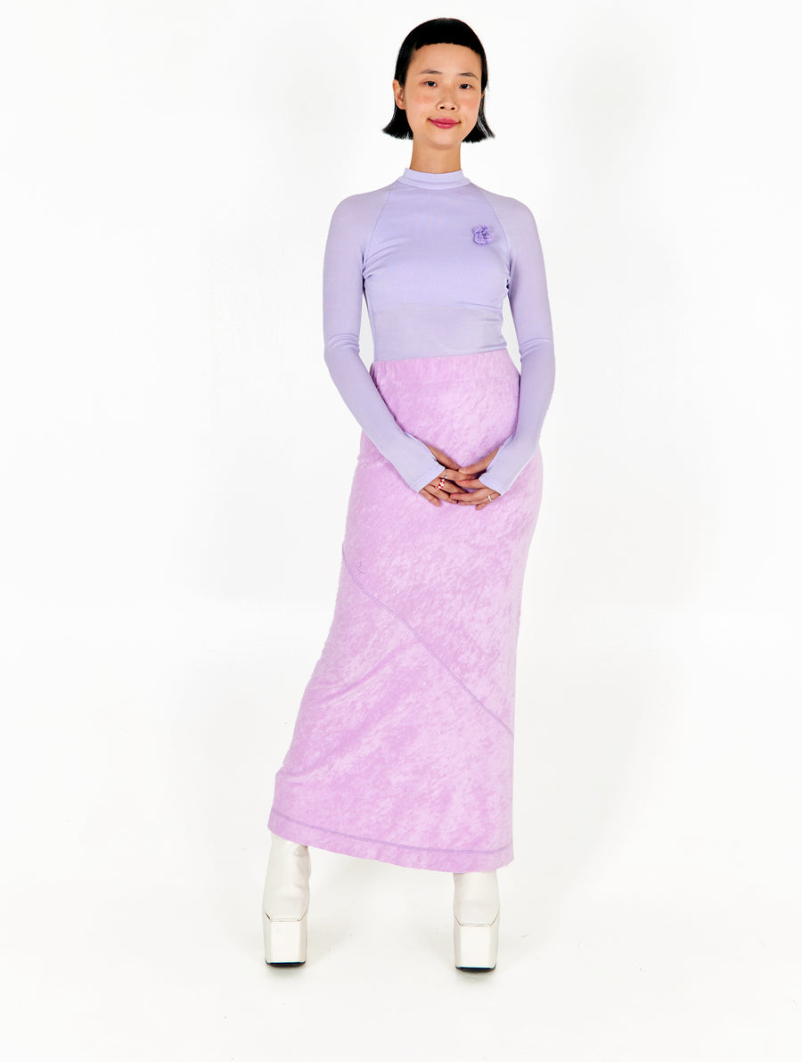 Purple Towelling Spiral Skirt