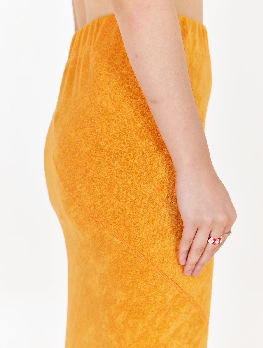 Orange Towelling Spiral Skirt