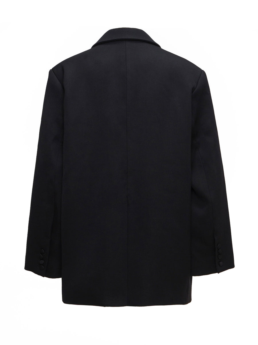 Black C Wool Oversized Blazer