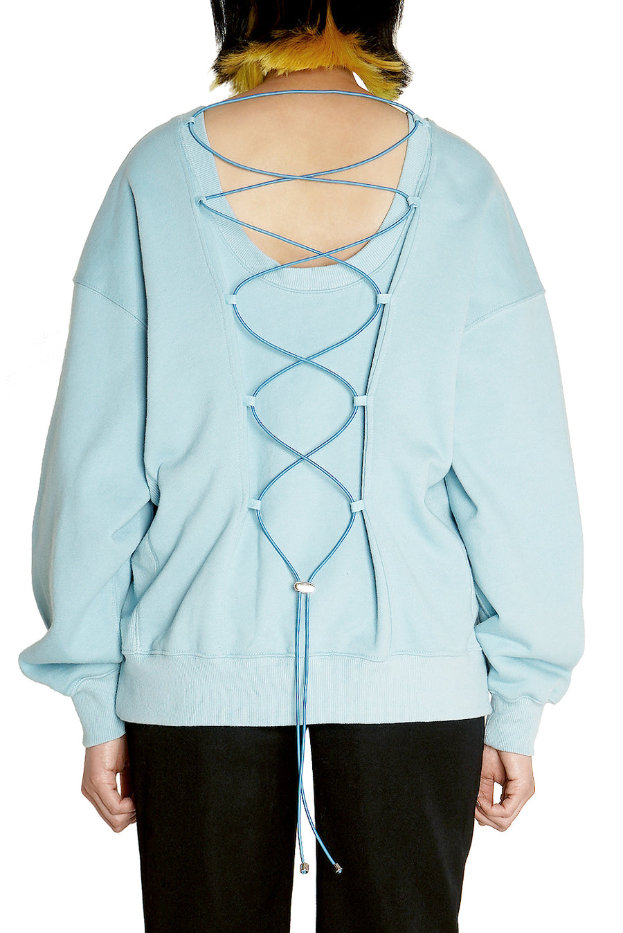 Ash Blue Back Lace – Up Sweatshirt CHANCE