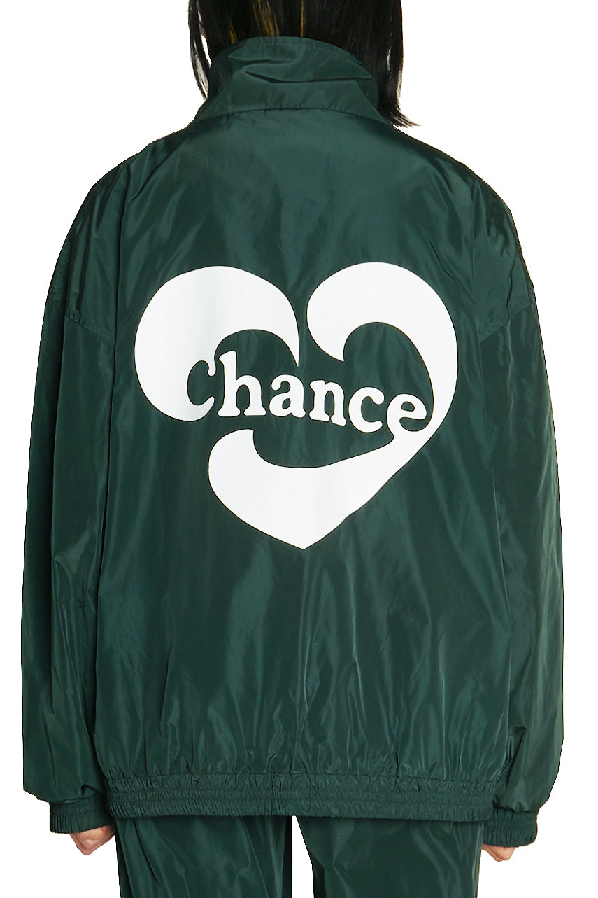 Forest Green Heart Logo Windbreaker Jacket