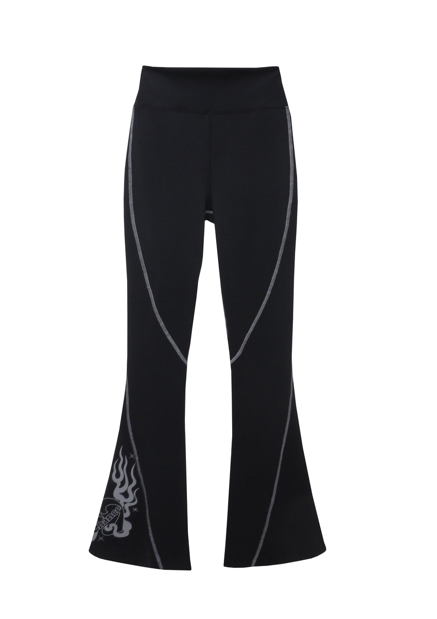 UKAP Women Trousers Drawstring Flare Pant Solid Color Sports Pants Long  Lounge Black XL 