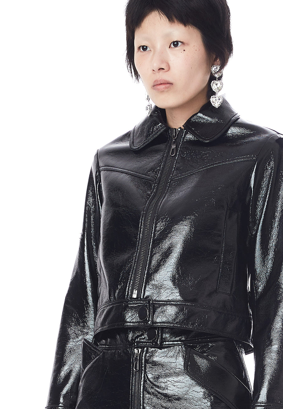 Patent Cropped Jacket