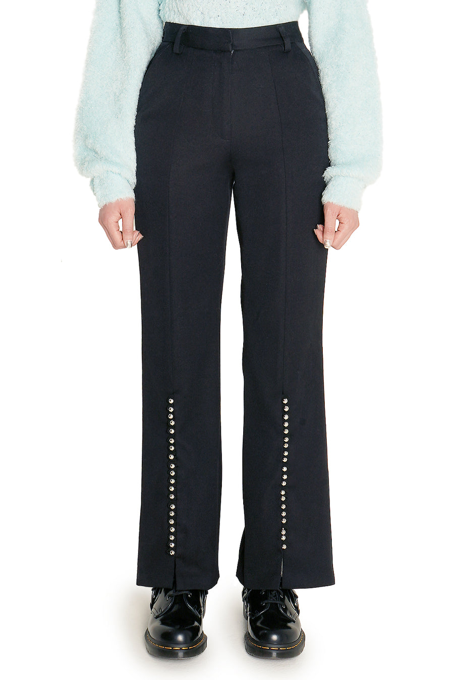 Black Front Vent Suiting Trousers