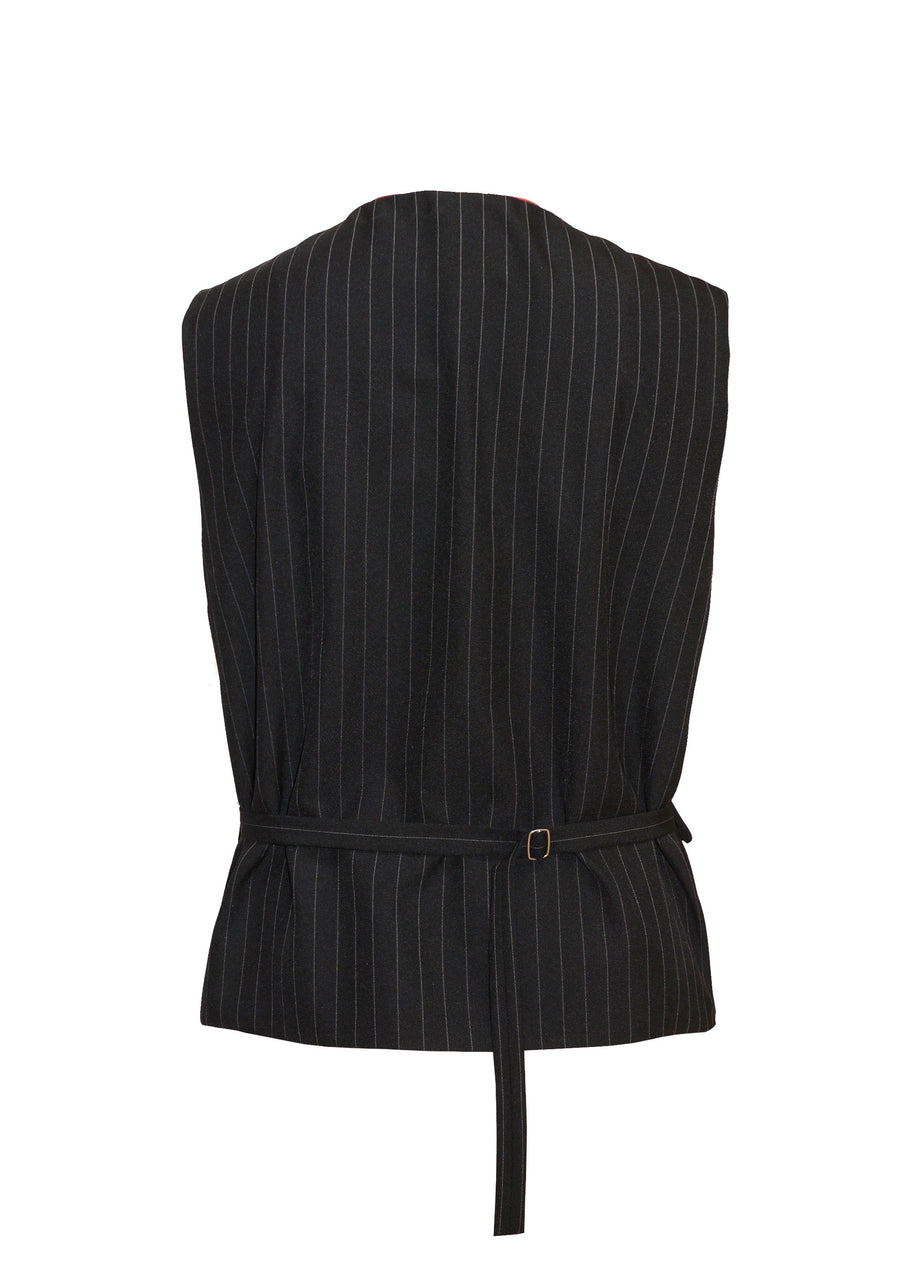 Black Pinstripe Waistcoat
