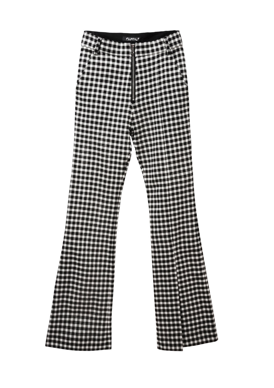 Checker Slits Tailored Trousers