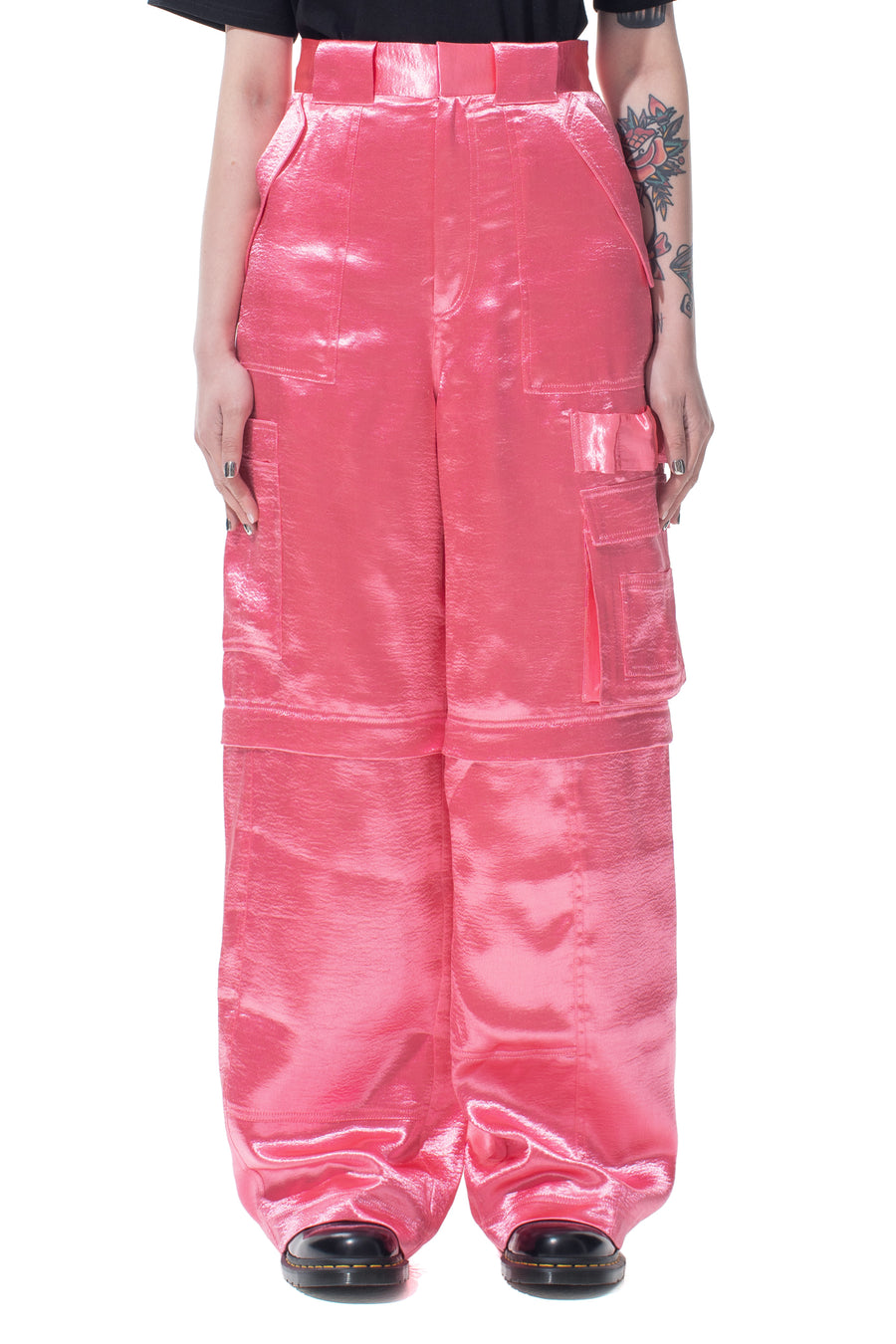 Pink Satin 2-Way Utility Trousers