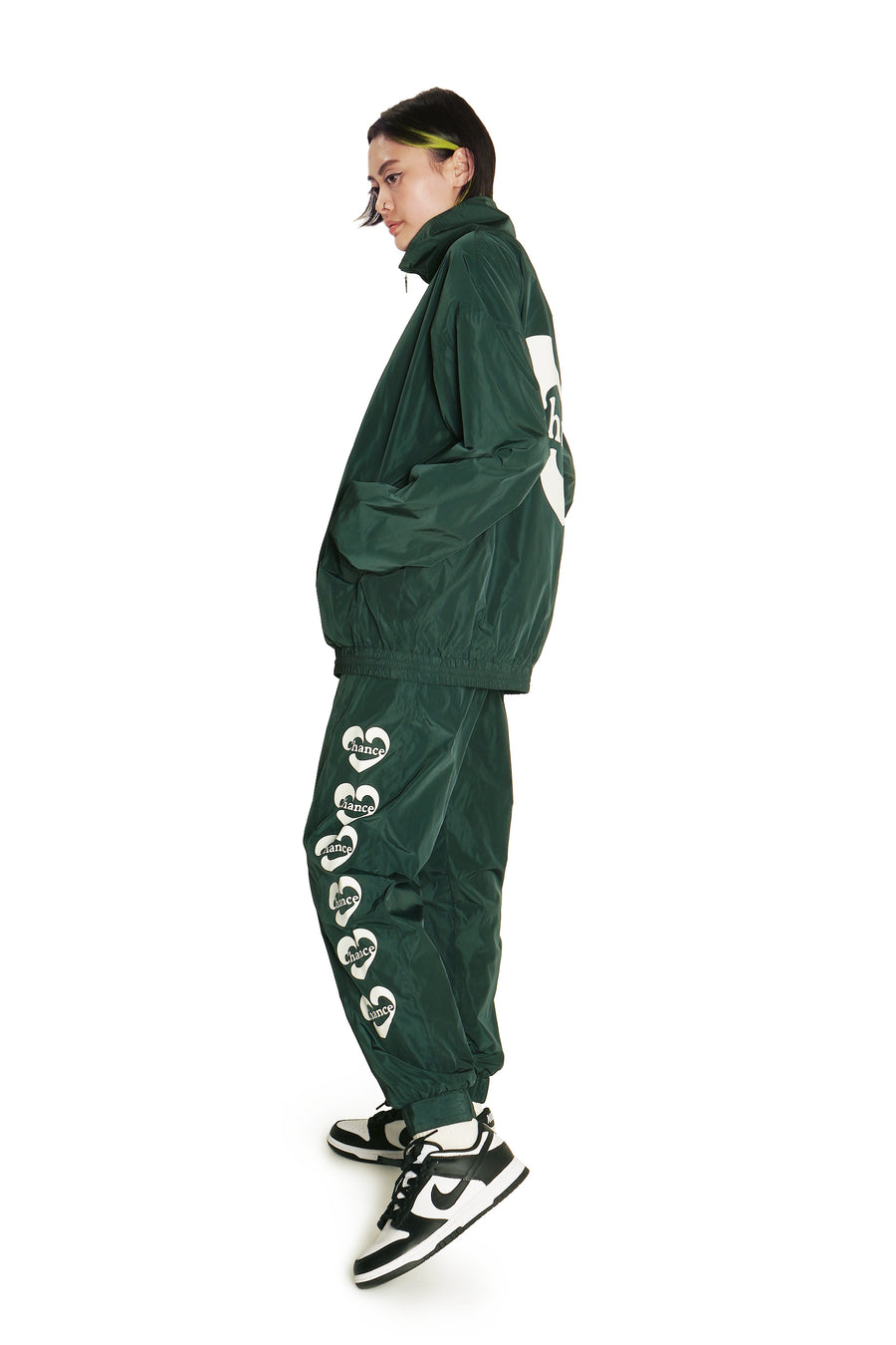 Forest Green Heart Logo Track Pants