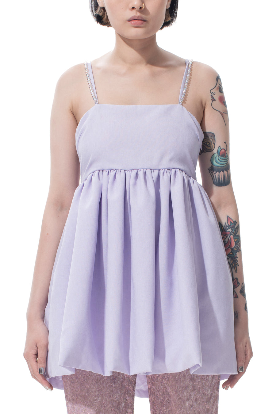 Lavender Cami Ruffle Dress