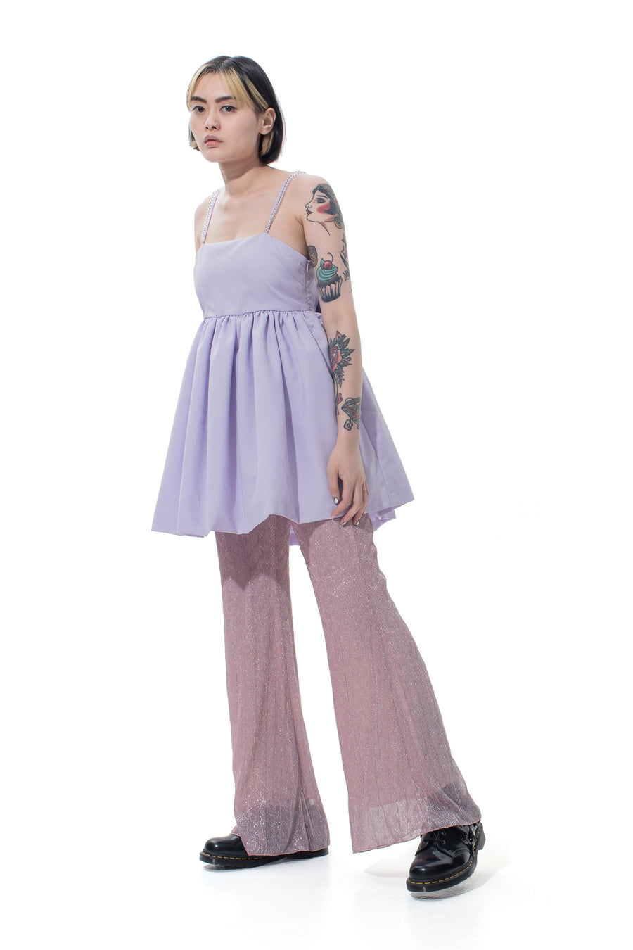 Lavender Cami Ruffle Dress