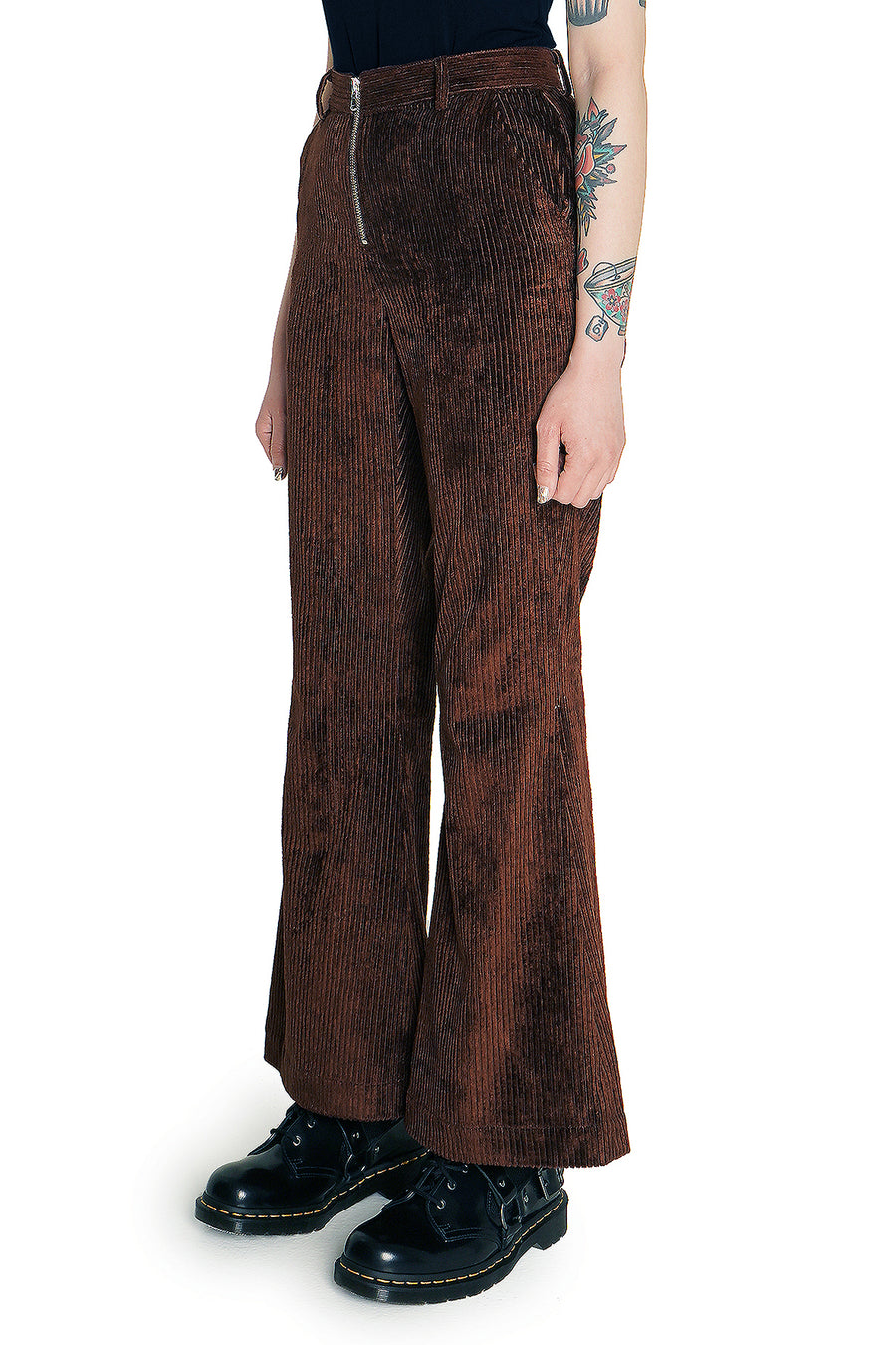 Brown Corduroy Flare Trousers
